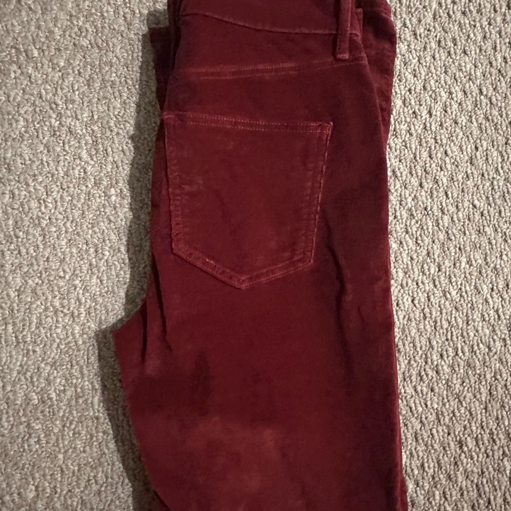 Veronica beard Carson cord high rise ankle flare in oxblood, size 27 - Picture 13 of 16